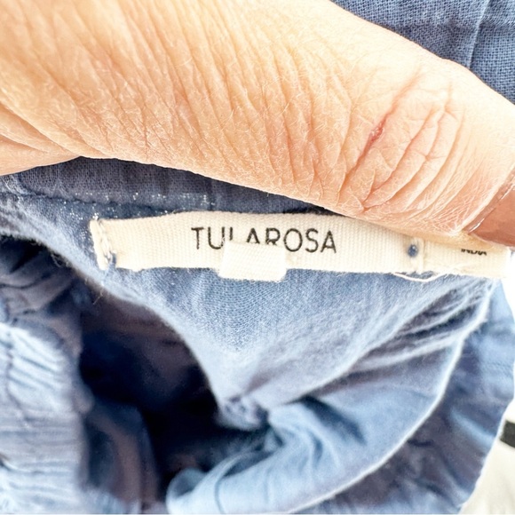 ✅ TULAROSA BLUE HALTER NECK WIDE LEG CROPPED JUMPSUIT IN BLUE SIZE SMALL - Picture 8 of 8